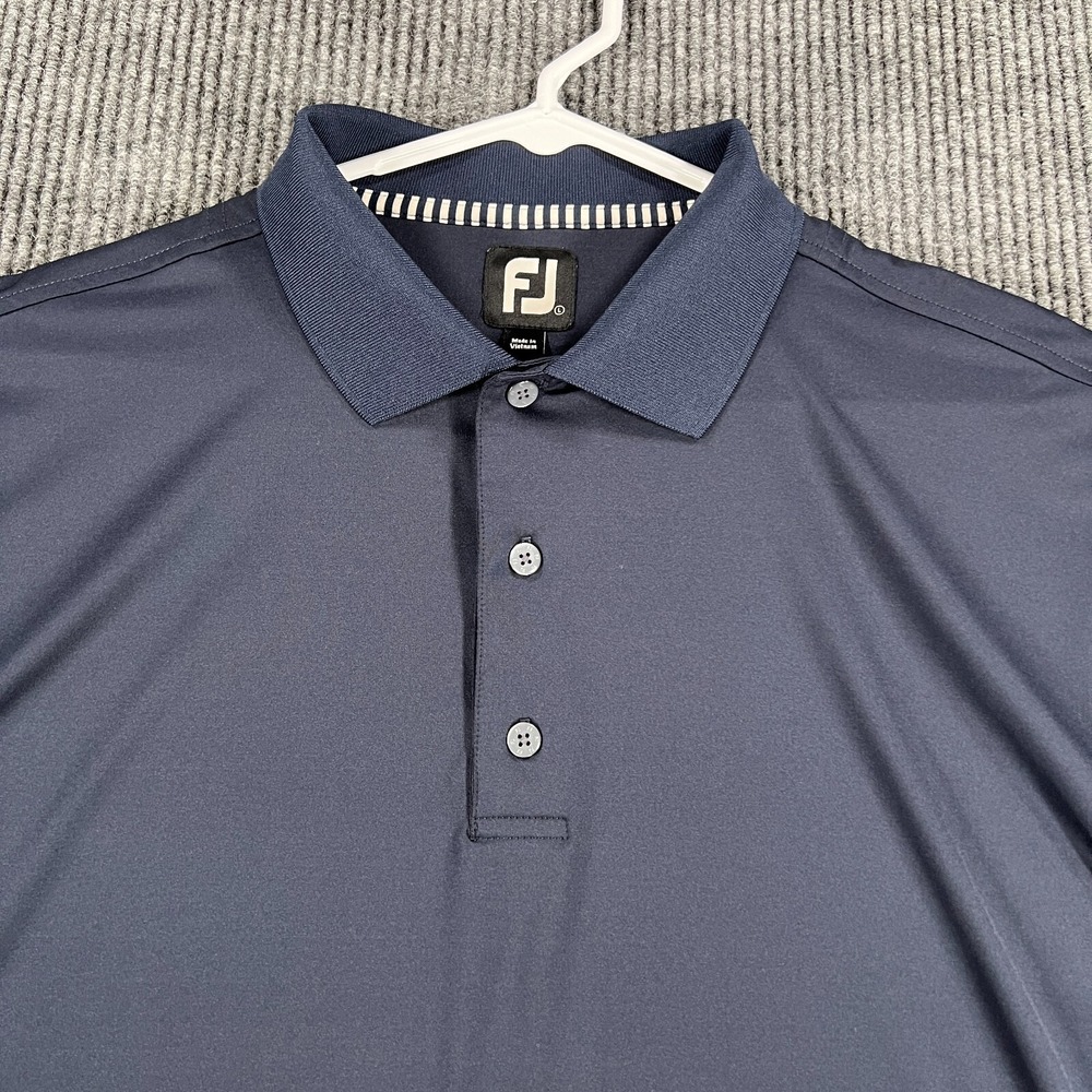 FootJoy‎ Polo Shirt Mens Large Blue Short Sleeve Golf Casual Outdoor Lightweight - Picture 5 of 12